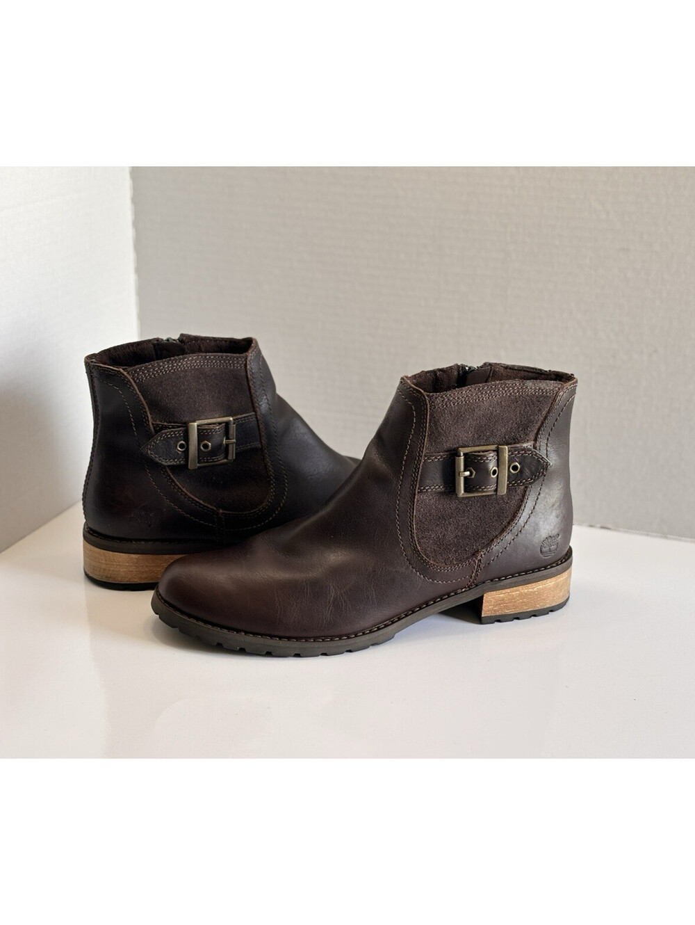 Timberland Earthkeepers Bethel Ankle Boots Women's Size 9 Brown Leather Zipper